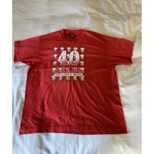 Vtg 40 Years And A Lot O' Beers T-Shirt Mens XL Screen Stars Red USA 80s